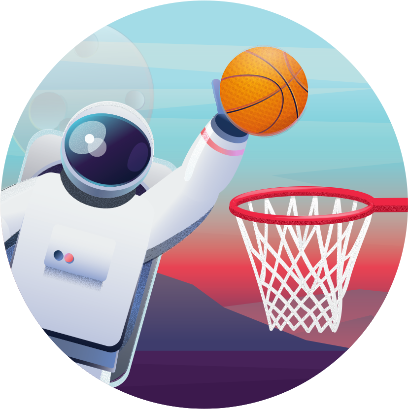 Robot Basketball Shooting Graphic PNG