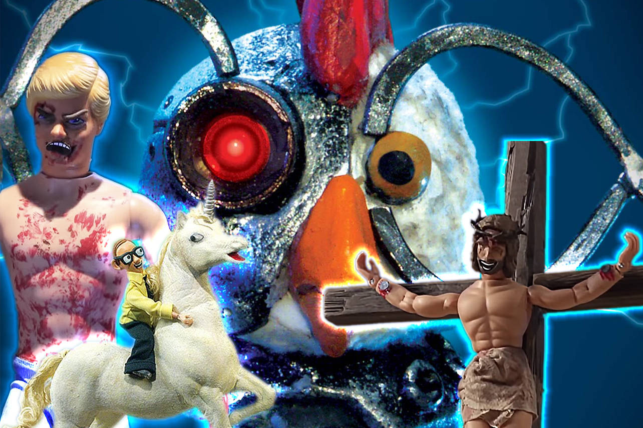 Robot Chicken Character Collage Wallpaper