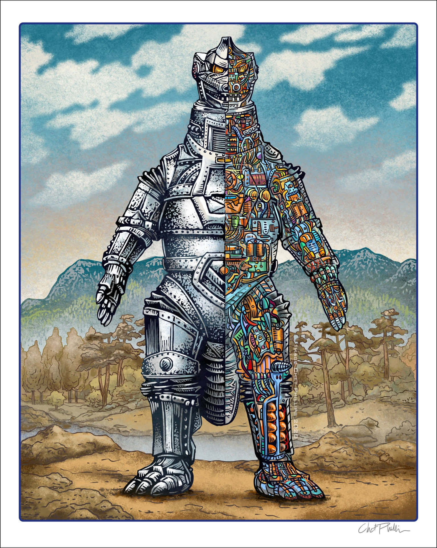 Futuristic Robot Godzilla in action Wallpaper