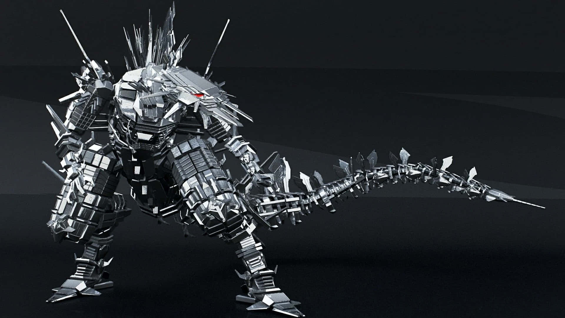 Epic battle between Robot Godzilla and its nemesis in a futuristic city Wallpaper