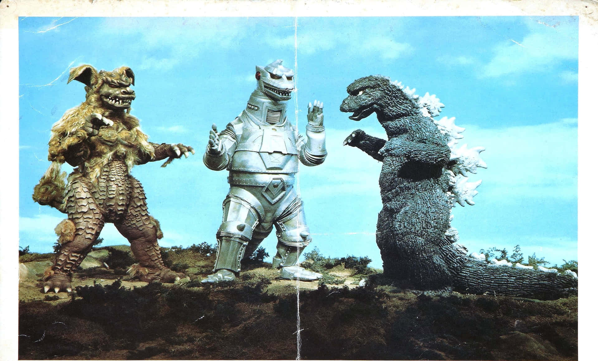 Mighty Robot Godzilla Roaring in Battle Wallpaper