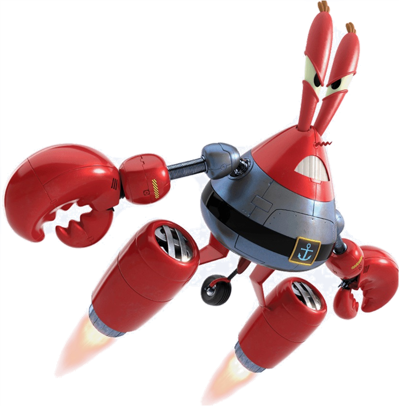 Robot Mr Krabs Flying PNG