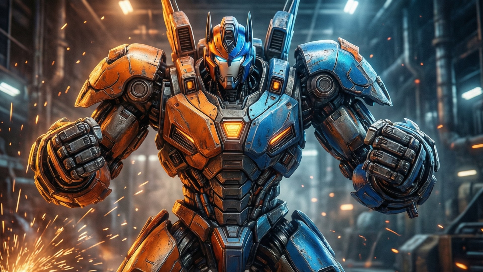 Hyper Sonic kohtaa jättiläisrobotin kipinöiden ja teollisuustaustan keskellä
