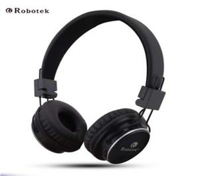 Roboteck Black Wireless Headphones PNG