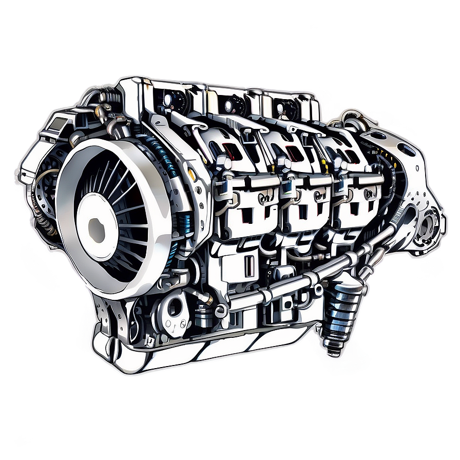 Robotic Car Engine Illustration Png Jpn10 PNG