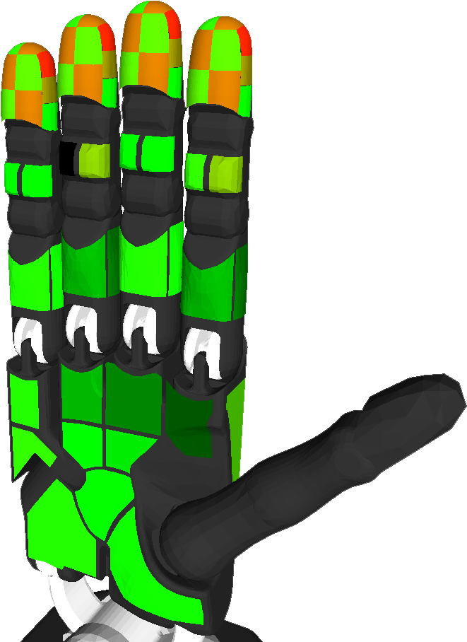 Robotic Green Hand Gesture PNG