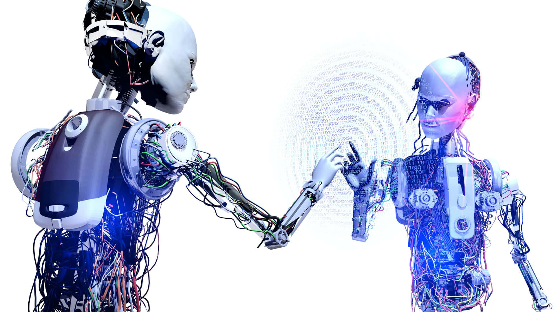 Robotic Handshake Futuristic Concept Wallpaper