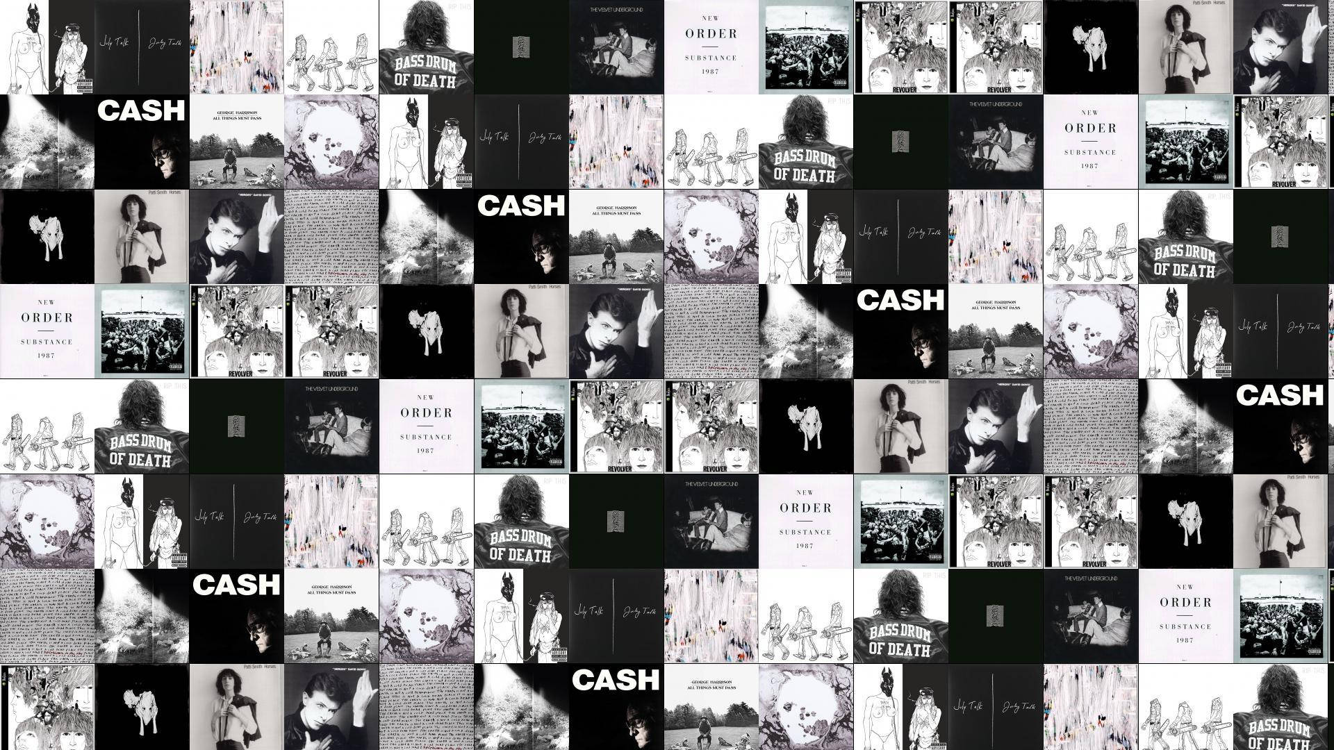 Rock Album Collage Dark Aesthetic Computer Wallpaper