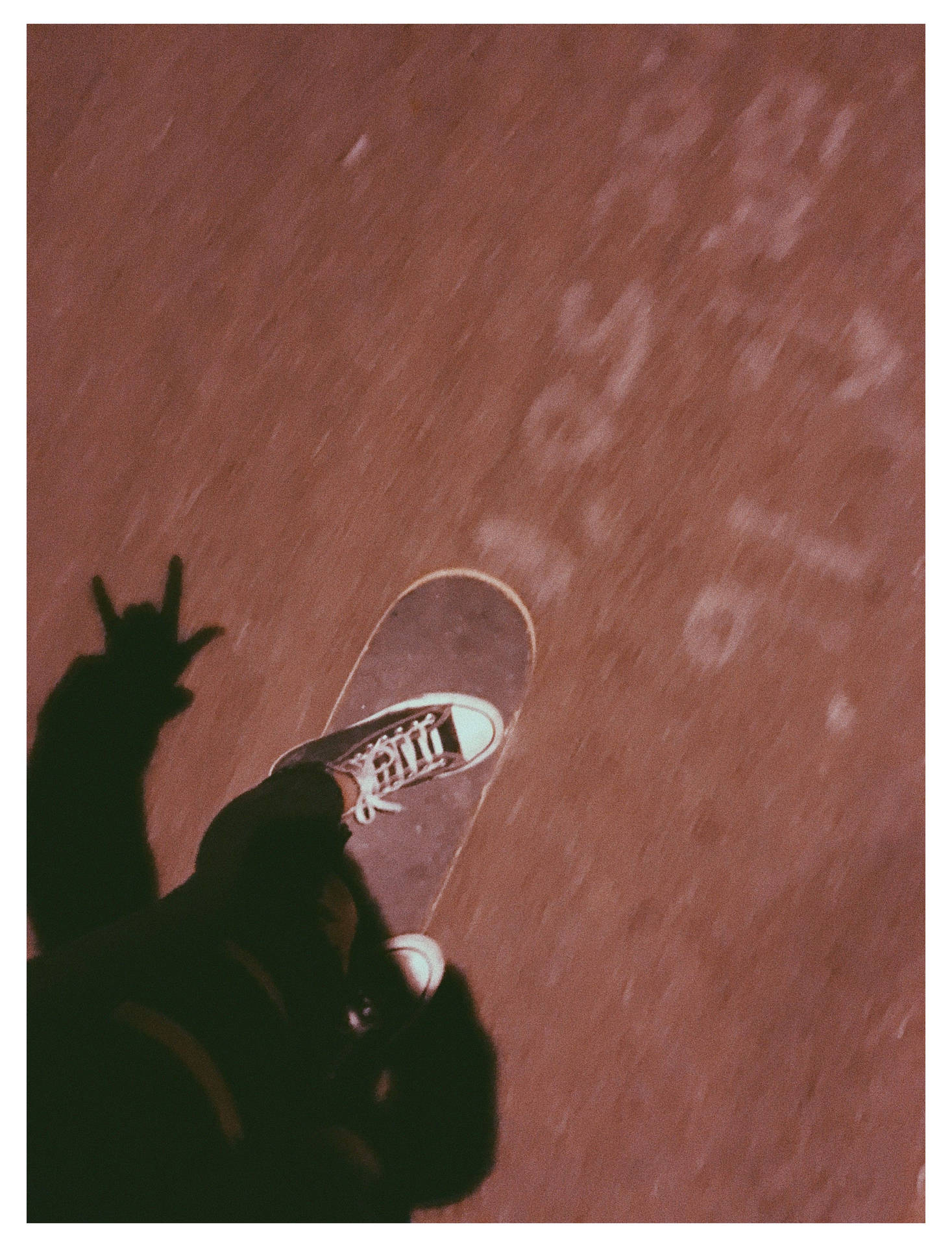 Rock And Roll Sign Shadow Skater Aesthetic Background
