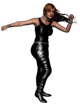 Rock Chicin Leather Outfit PNG