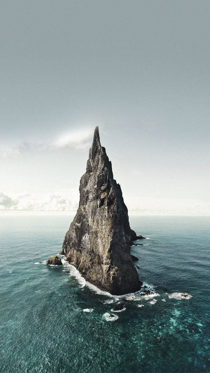 Rock Formation Middle Of The Ocean Iphone