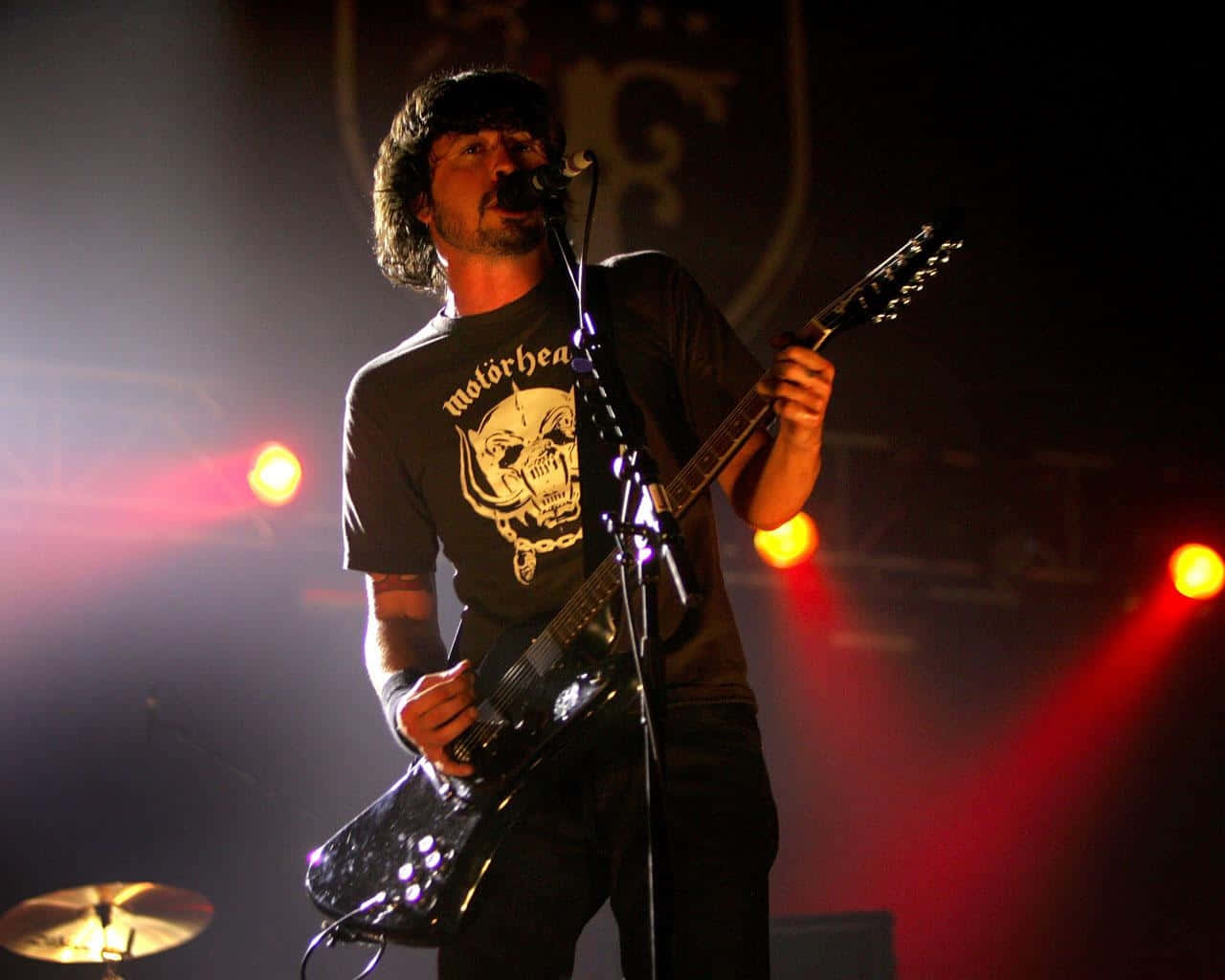Rock Guitarist On Stage Motorhead Shirt Wallpaper