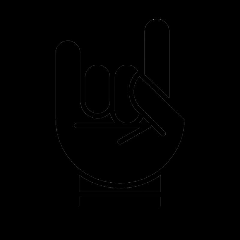 Rock Hand Sign Silhouette PNG