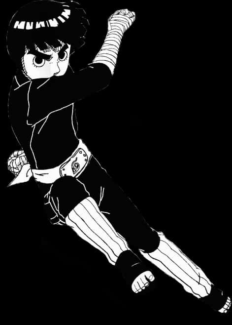 Rock Lee Action Pose PNG