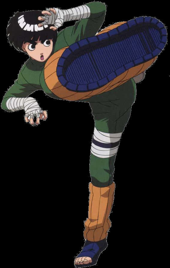 Rock Lee Action Pose PNG