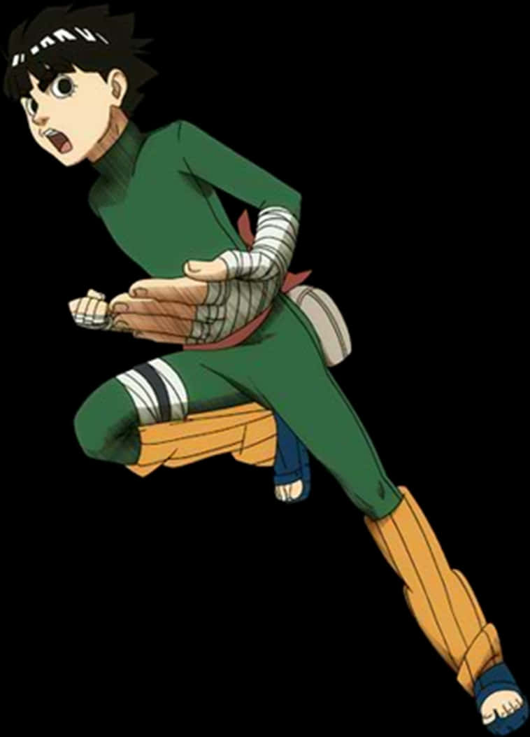 Rock Lee Action Pose PNG