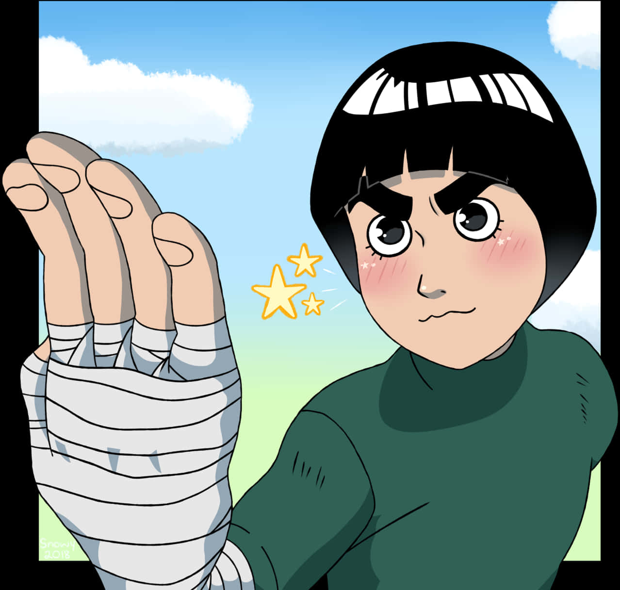 Rock Lee Anime Character Pose PNG