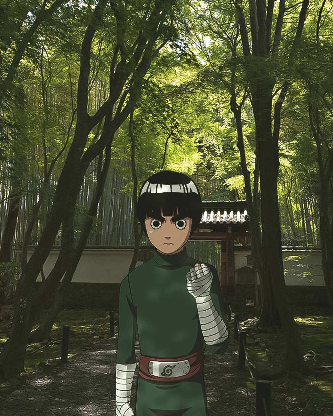 Rock Lee In The Forest Wallpaper