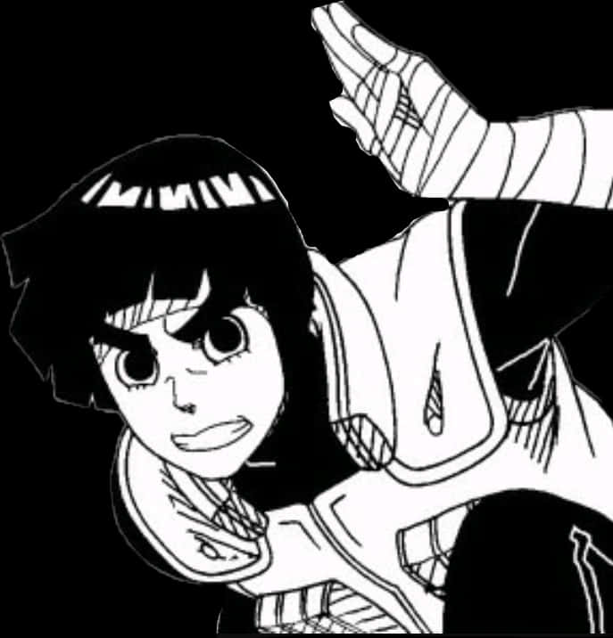 Rock Lee Readyfor Action PNG