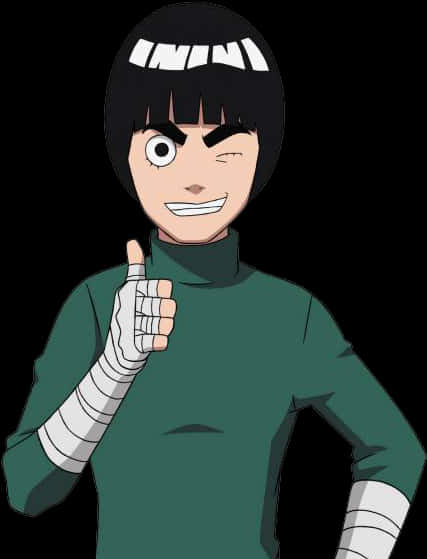 Rock Lee Thumbs Up Pose PNG