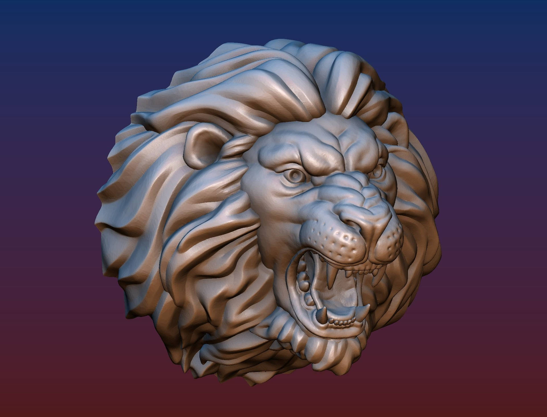 Rock Lion Head