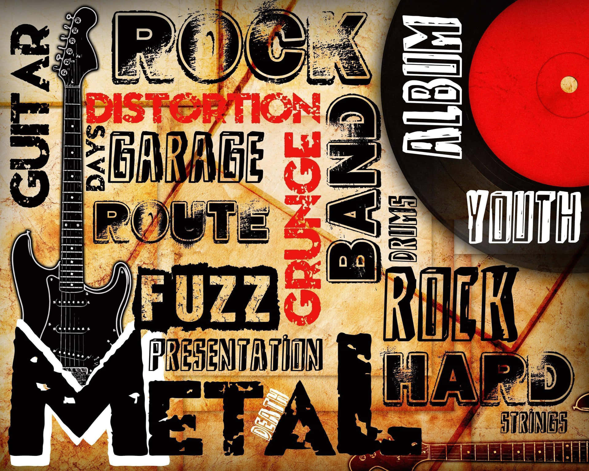 Rock Music Collage Wallpaper