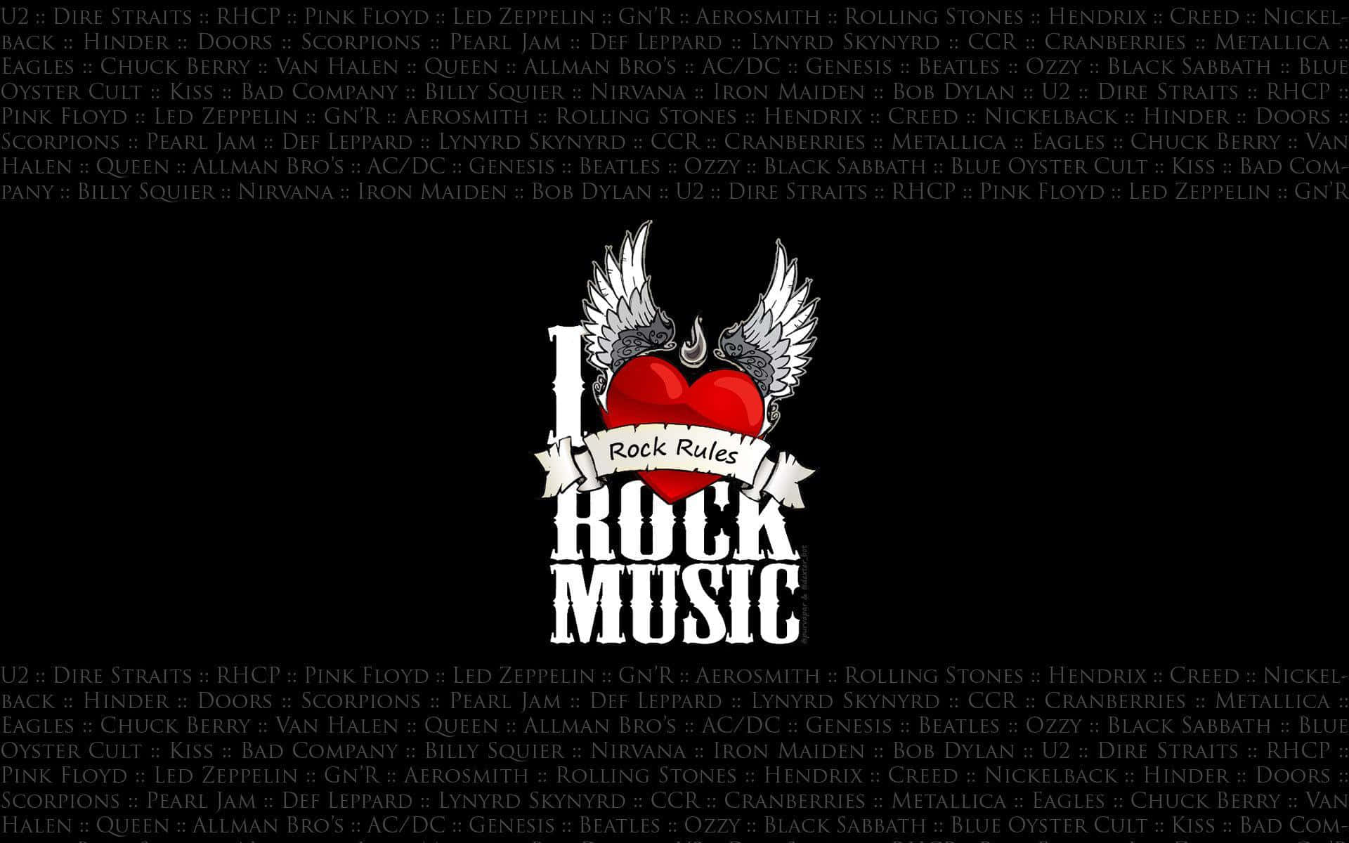 Rock Music Loveand Wings Wallpaper