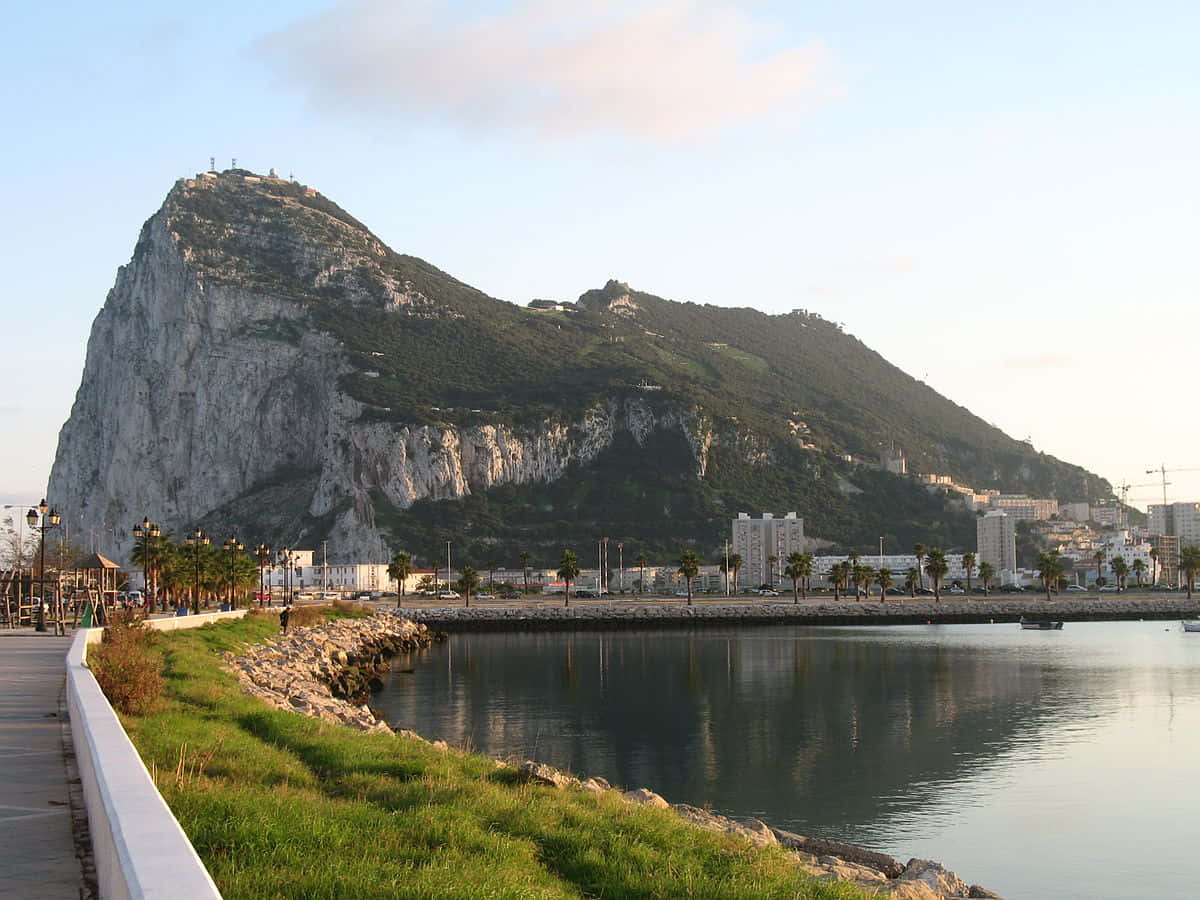 Rock Of Gibraltar Beside The Sea Wallpaper