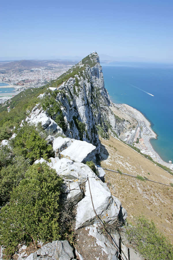 Rock Of Gibraltar British Territory Monolithic Limestone Wallpaper