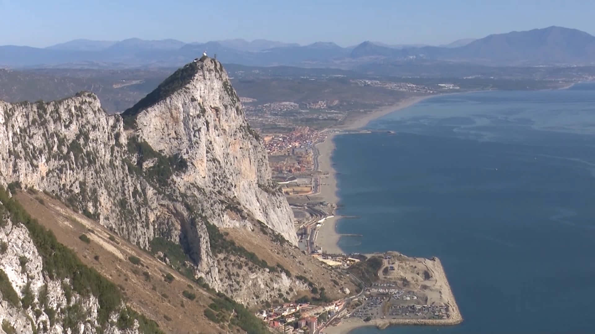 Rock Of Gibraltar Drone View Shot Wallpaper