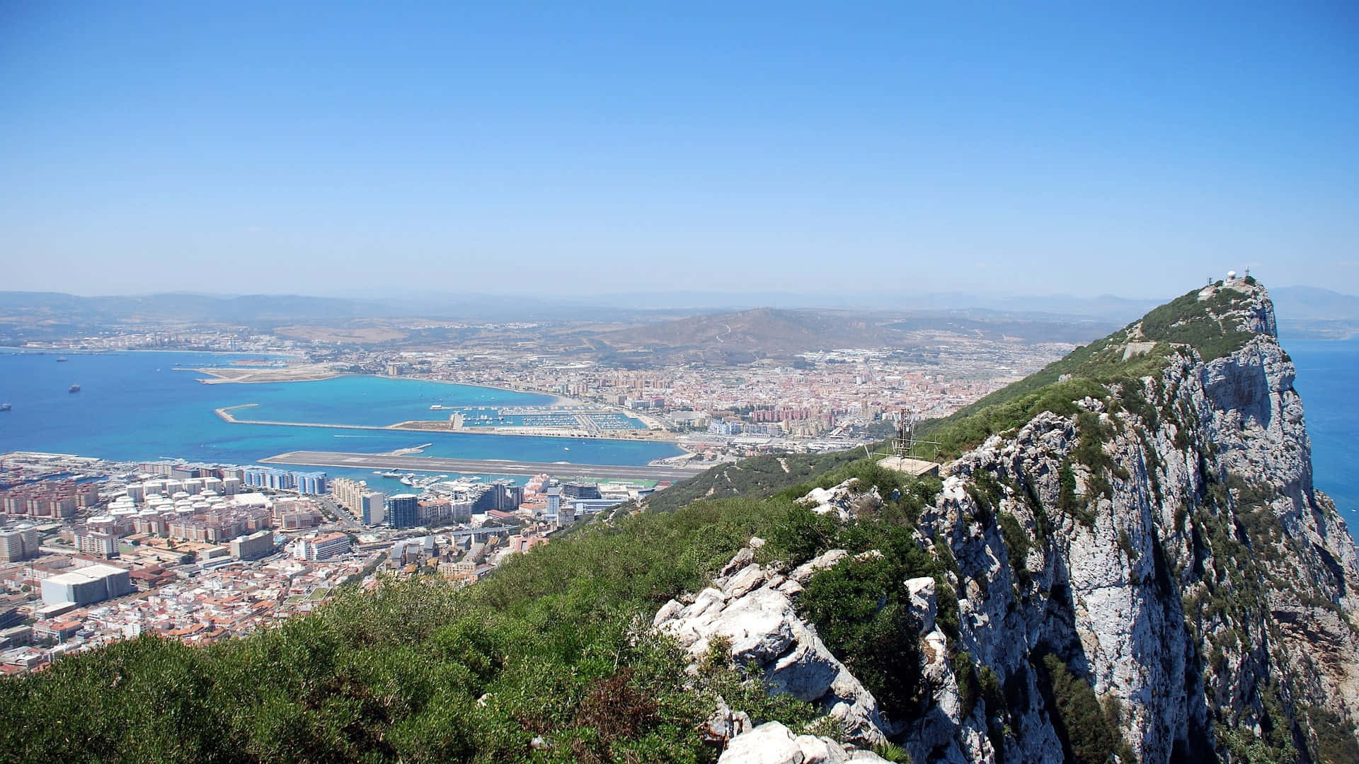 Rock Of Gibraltar Overlooking The City Wallpaper