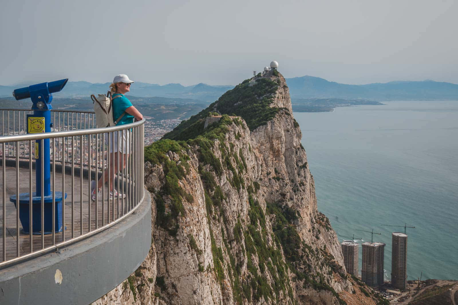 Spectacular Skywalk View of the Majestic Rock of Gibraltar Wallpaper