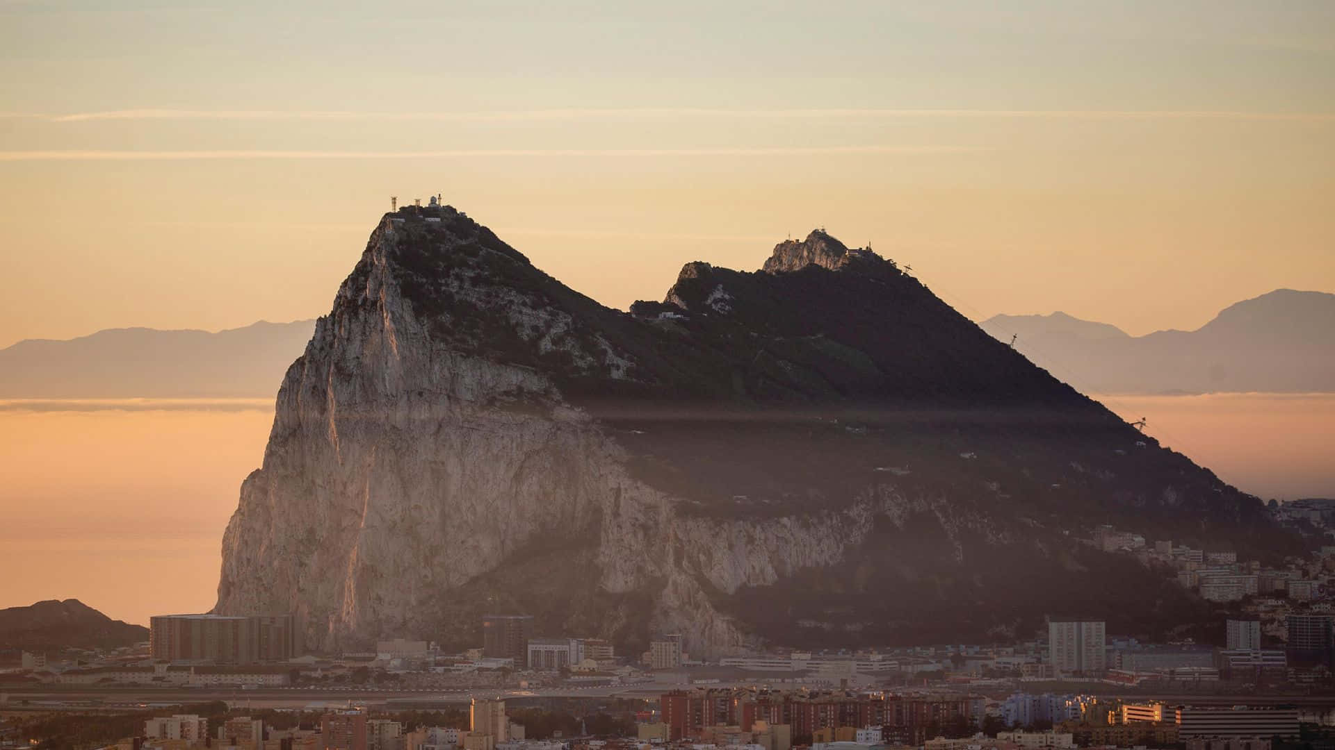 Rock Of Gibraltar Sunset View Wallpaper