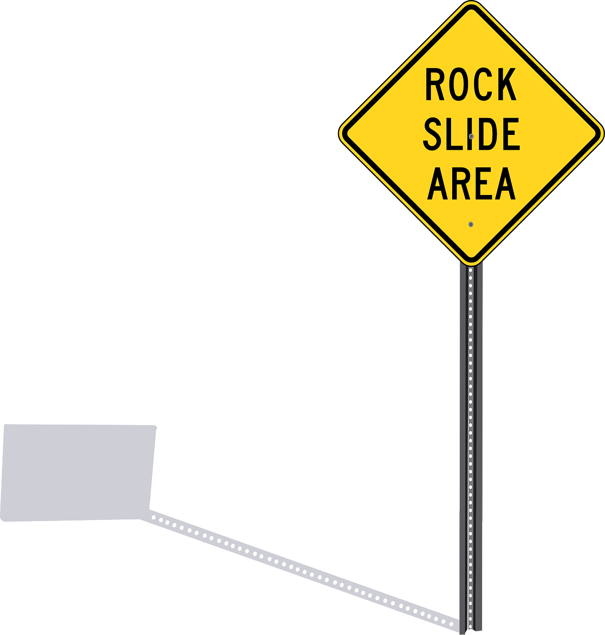 Rock Slide Area Sign PNG