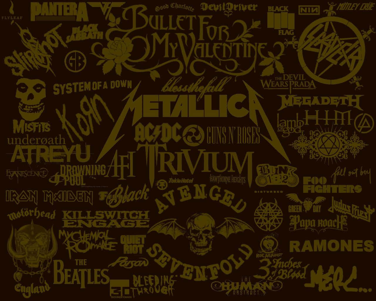 Rock Stars Bands Wordmark Collection Wallpaper