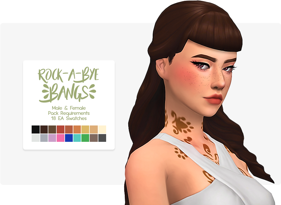 Rocka Bye Bangs Hairstyle Sim Character PNG