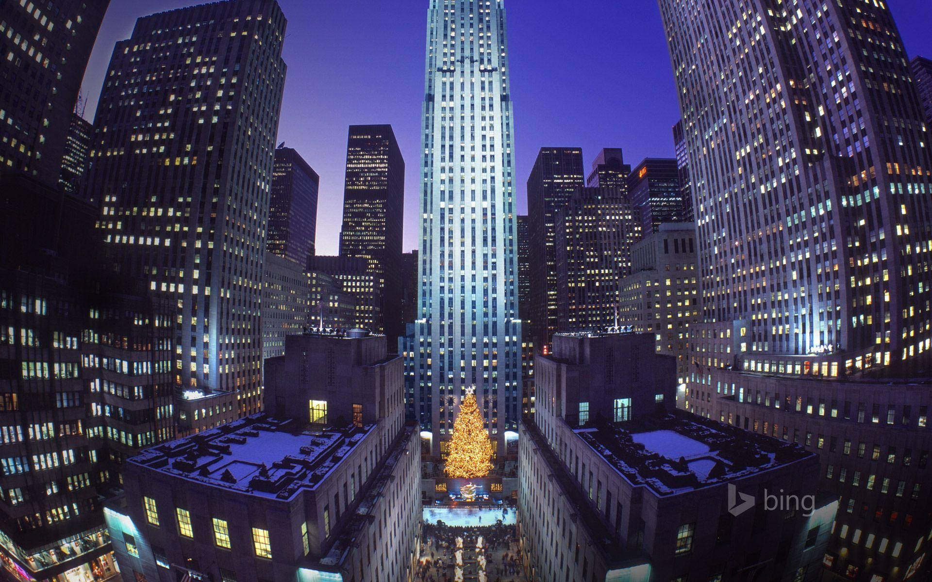 Vistapanoramica Del Rockefeller Center Sfondo