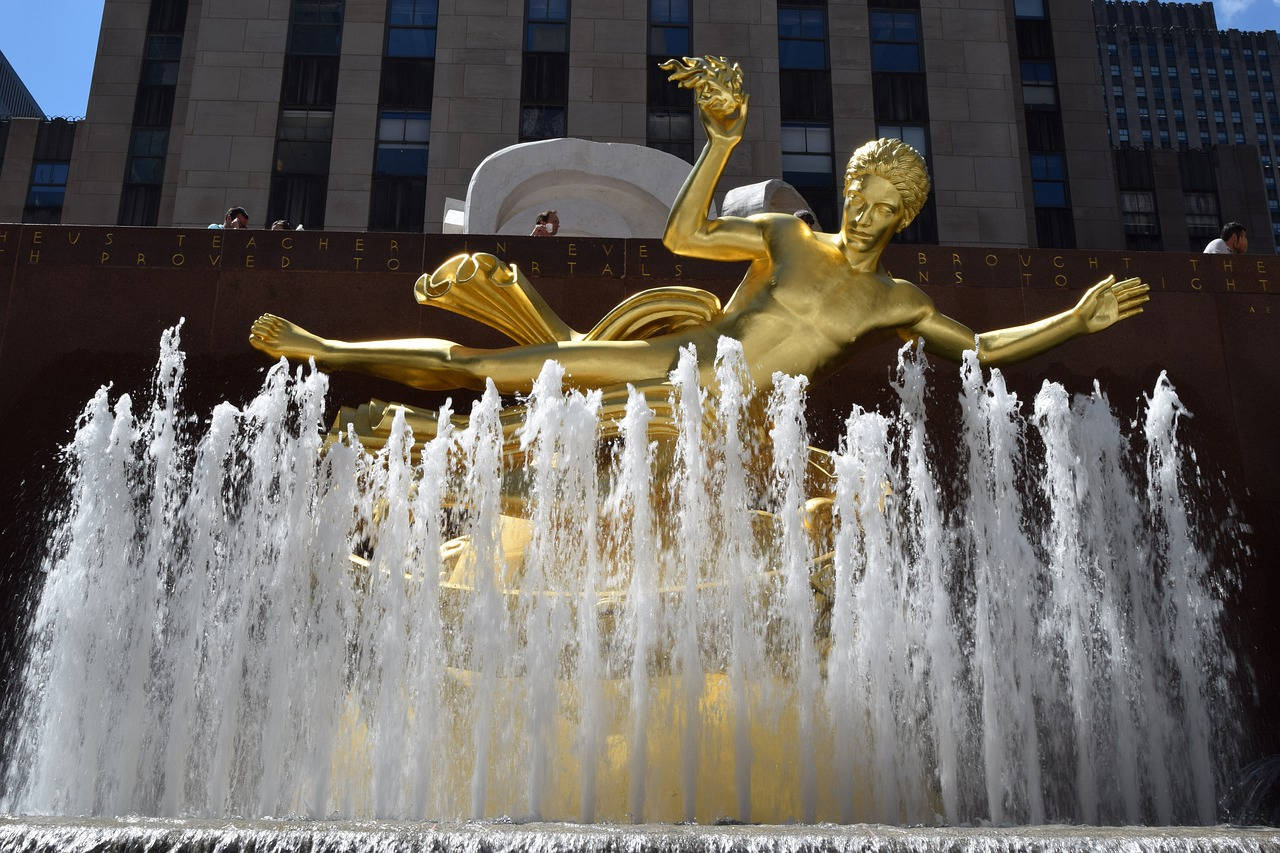 Rockefeller Center Prometheus Fountain Wallpaper