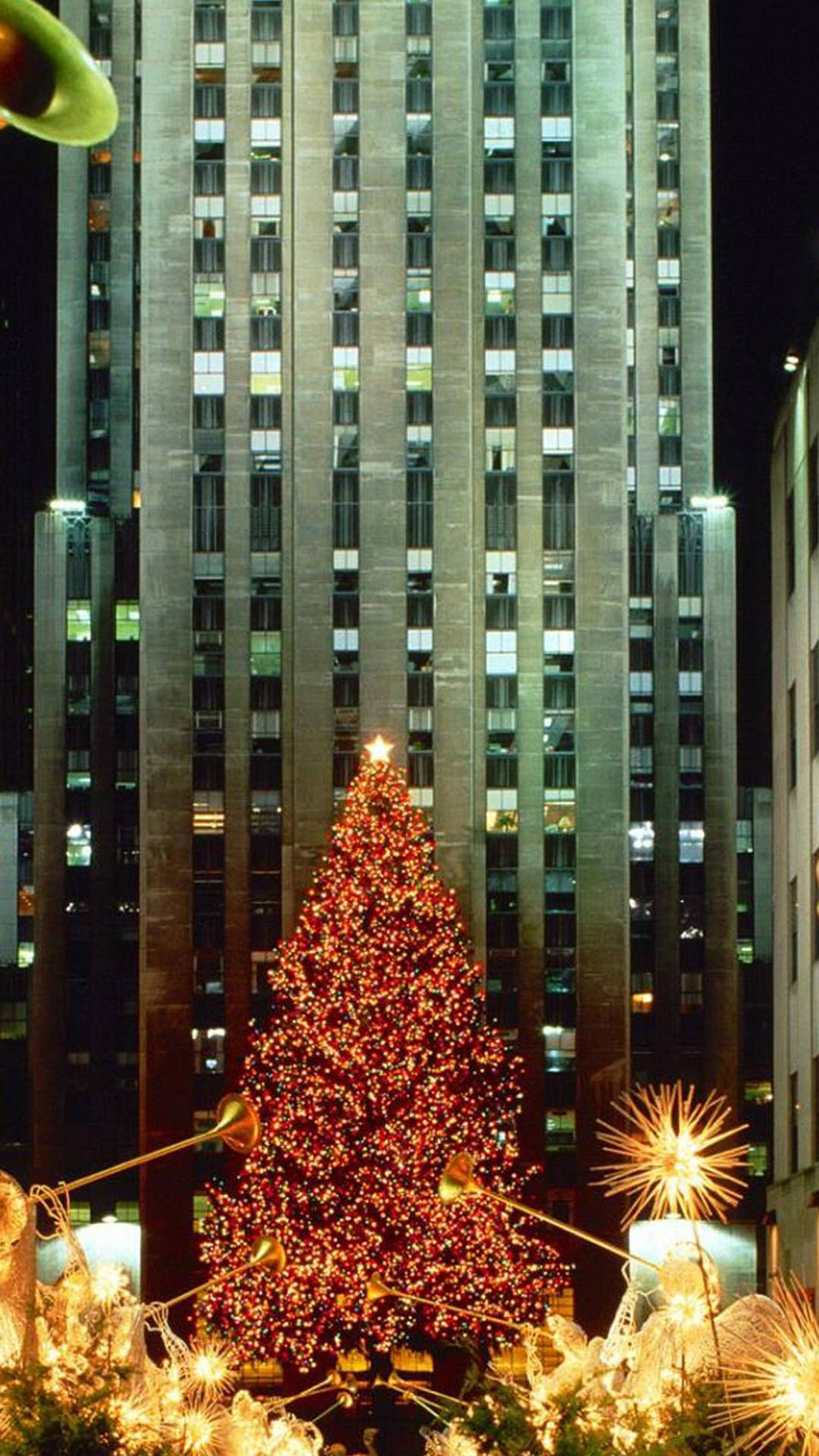 Rockefeller Center Red Holiday Tree Wallpaper