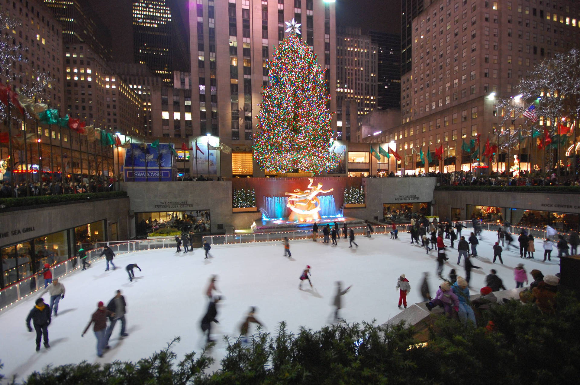 Rockefeller Center Winter Skating Wallpaper
