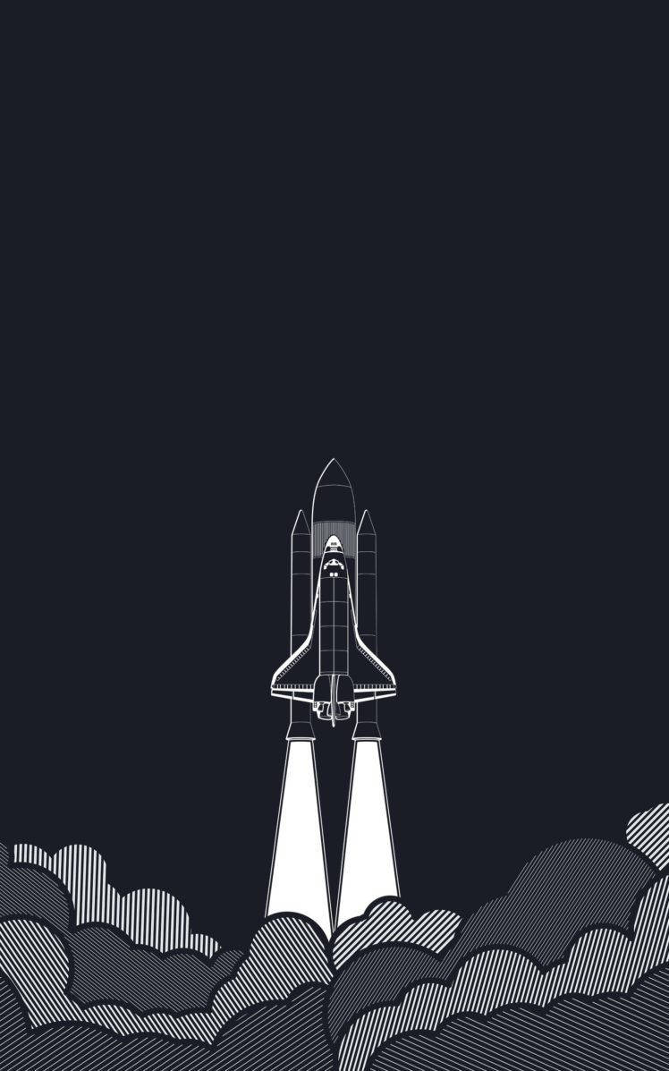 Ilustraciónde Lanzamiento De Cohete Para Iphone. Fondo de pantalla