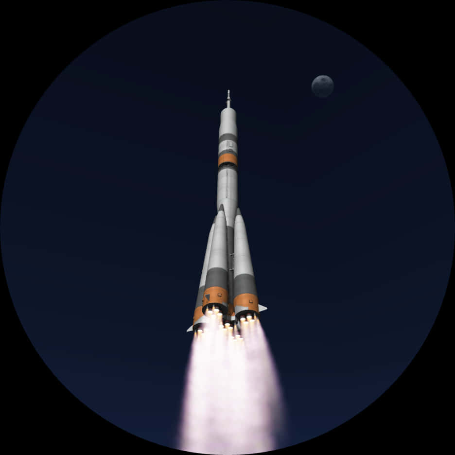 Download Rocket Launch Moon Backdrop | Wallpapers.com