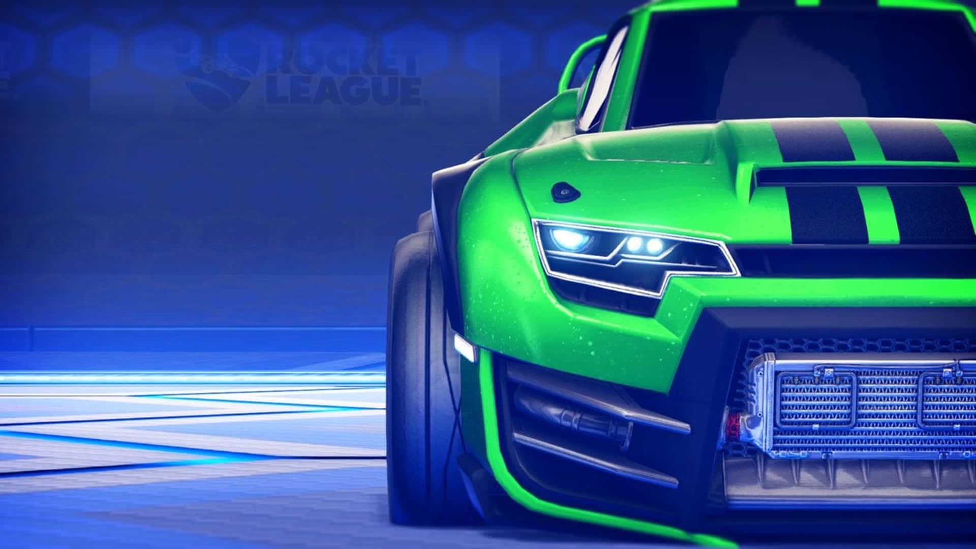Green Muscle Car Rocket League 4K Wallpaper
