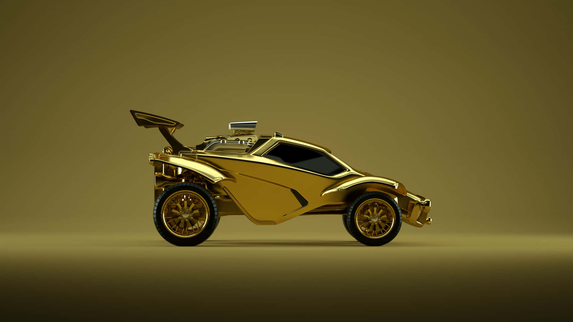 Rocket League Gold Car Art Wallpaper