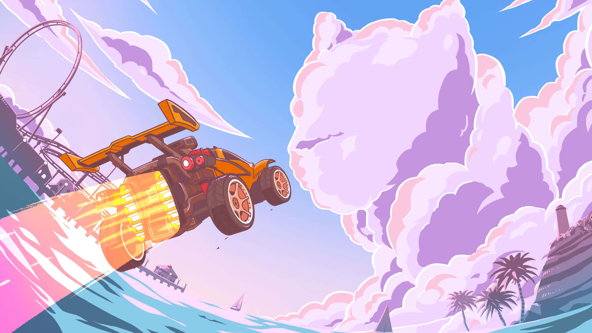 Ennärbild Av En Levande Rocket League-fordon I Spelet Som Bakgrundsbild På Datorn Eller Mobilen. Wallpaper
