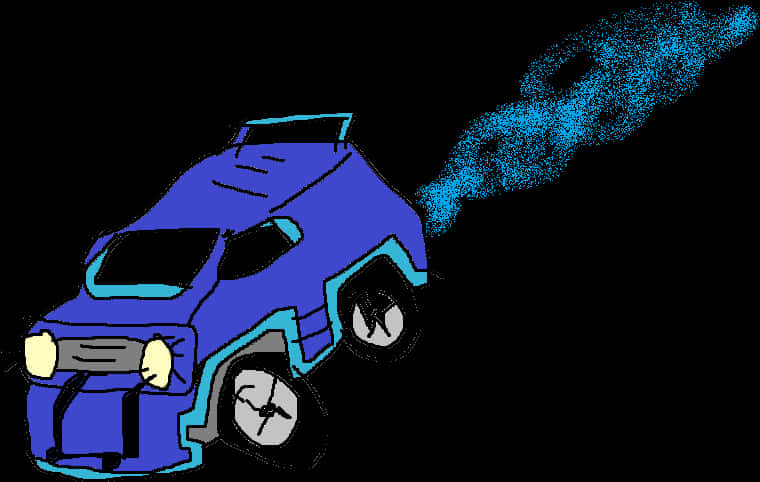 Rocket League Boosting Car Illustration PNG