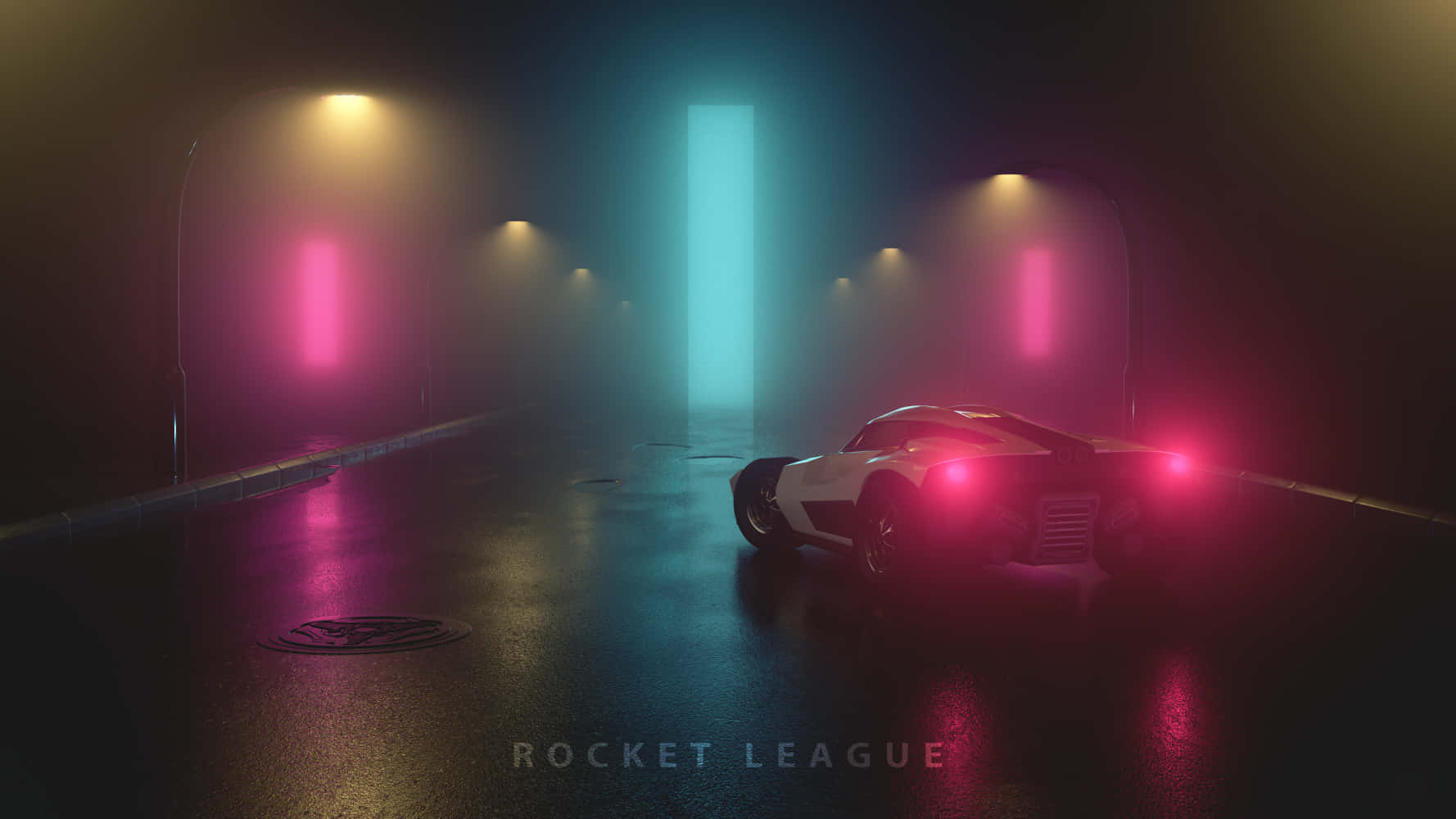 Hurtigt-tempo, actionfyldt Rocket League gameplay med lysende neonfarver! Wallpaper