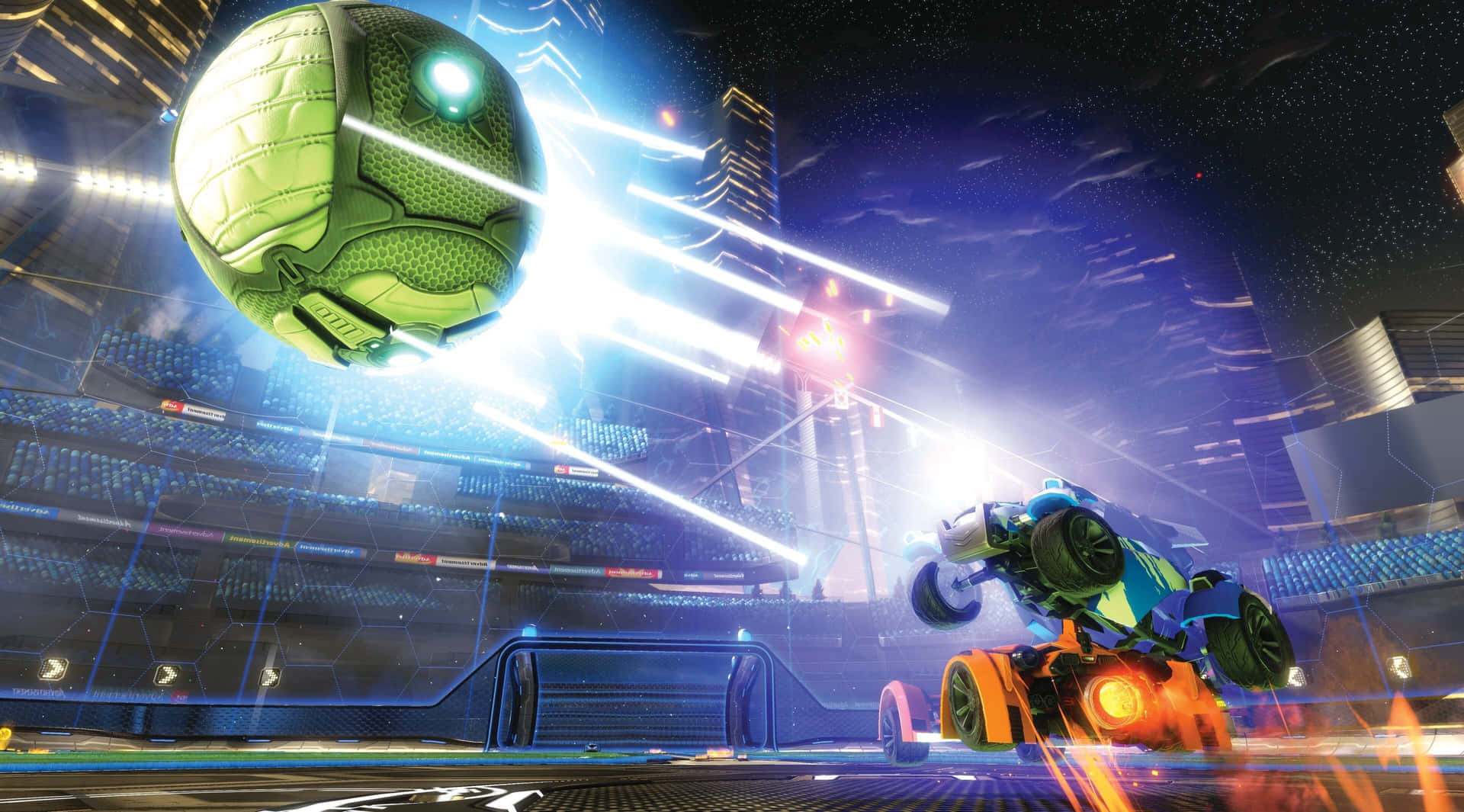 Image  Hit the Boost and Reach the Ball with Rocket League Desktop Wallpaper
