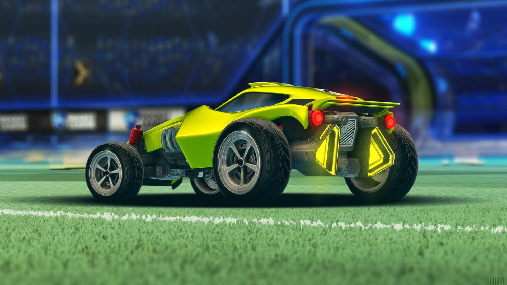 Rocket League Hd Lime Green Car Wallpaper