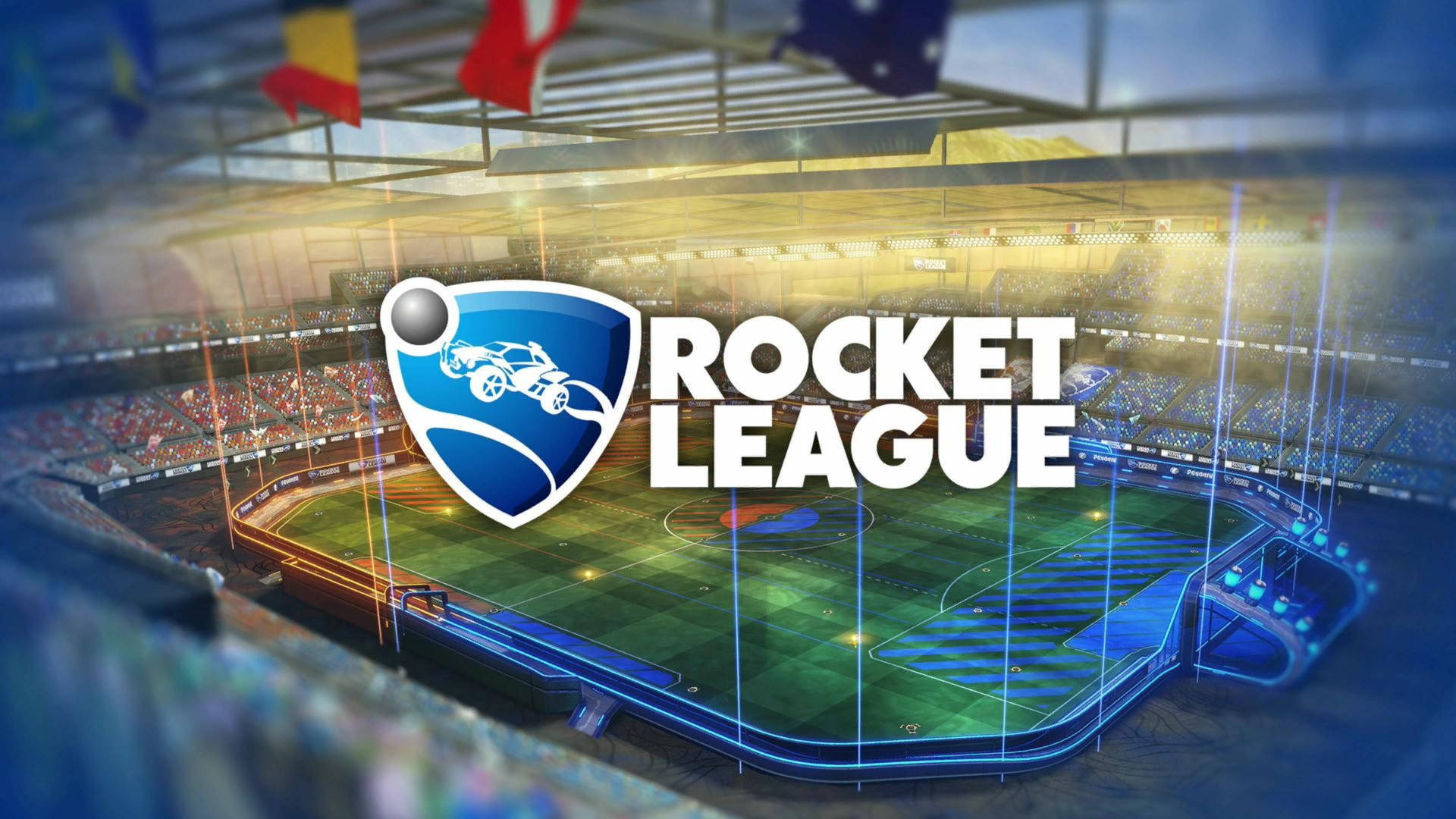 Rocket League Hd Logo On Field Wallpaper
